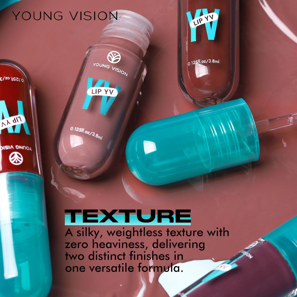 YOUNG VISION 6-Color Lip Gloss Avocado Moisturizing Lip Glaze Lightweight Non-Sticky Hydrating Smooth Pigmented