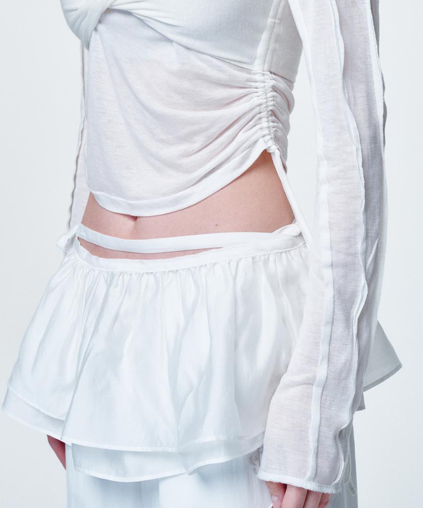 2113 Studio Ruffle Micro Mini Wrap Skirt White