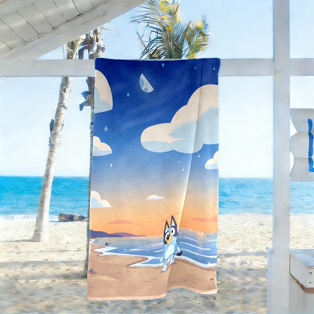 Bluey Bingo Adventure Beach Towel Super Soft & Absorbent Comfortable Lightweight Suitable for Sports, Travel, Swimming, Yoga, Bathroom, Beach, And Poo