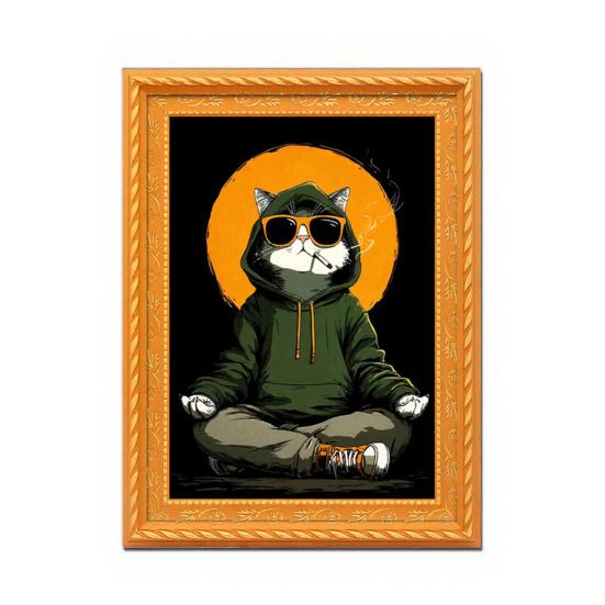 Vintage Cat Fridge Magnet 3D Wooden Frame Cat Refrigerator Magnet Home Kitchen Office Locker Decoration Cat Lover Gift