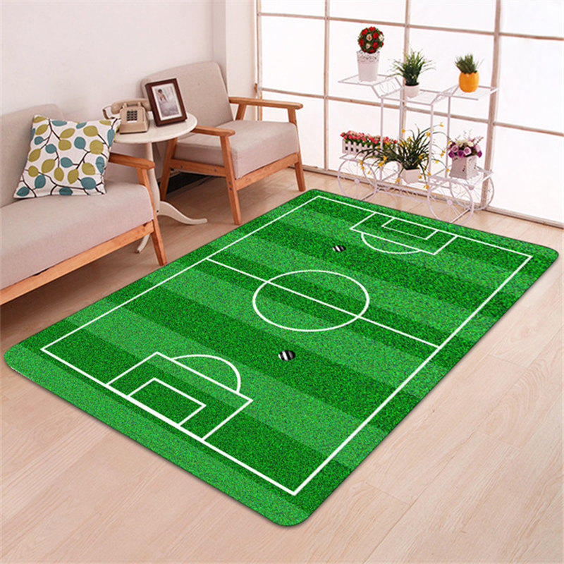 3D Football Field Carpet Living Room Carpet Kids Play Area Rug Kitchen Bedroom Boys Room Floor Mat Corridor Door Mat Decoration
