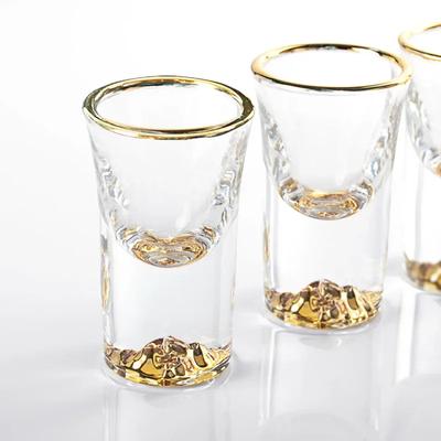 Kristall Likör Spirituosen Schnapsgläser Goldfolienrand Bergweinglas Wodka Whisky Bar Brandy Schwenker Bullet Cups