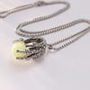 Unique Pendant Necklace Dragon Claw Luminous Bead Pendant Neckchain Natural Stones Charm Collarbone Chain Accessory