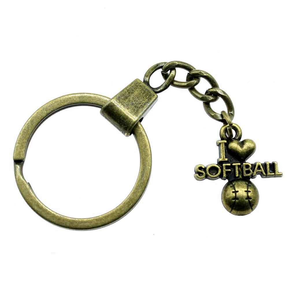 

Minimalist Tags Heart Keychain Text Love Theme Key Ring 30mm Ring A10-1pcs-20x19mm
