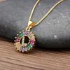 Nidin Hot Sale Initial Multicolor Zircon Necklace Charm Letter Necklace Name Jewelry For Women Men Accessories Party Gift