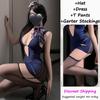 2025 New Women Sexy Flight Airline Attendant Cosplay Lingerie Outfit Airline Stewardess Deep V Neck Bodycon Mini Dress Scarf Hat