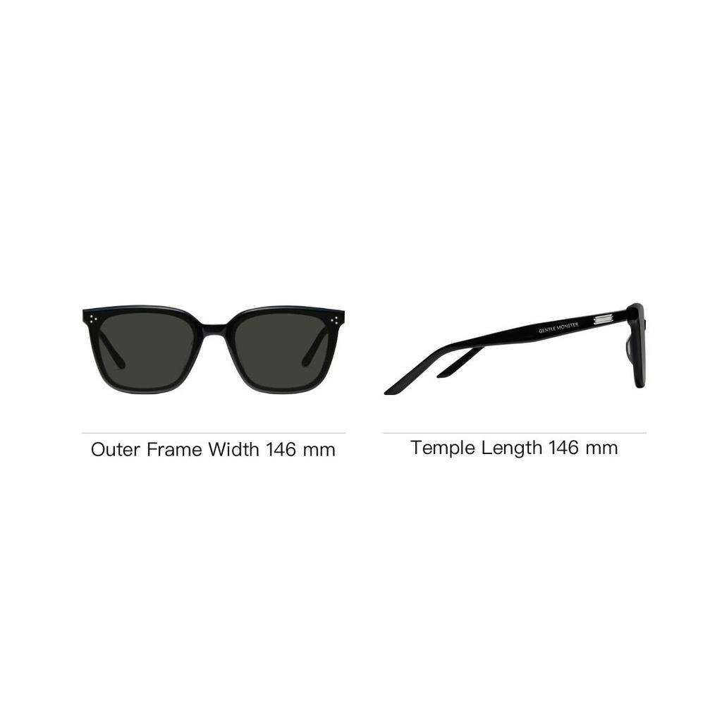 Gentle Monster Logo Design Brand Identity Square Sunglasses Unisex sunglasses Black LOLOU-01