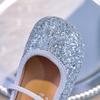 Girls' Crystal Princess Ballet Flats: Shiny Sequin Soft-Sole Closed-Toe Shoes for Spring/Autumn 2025
