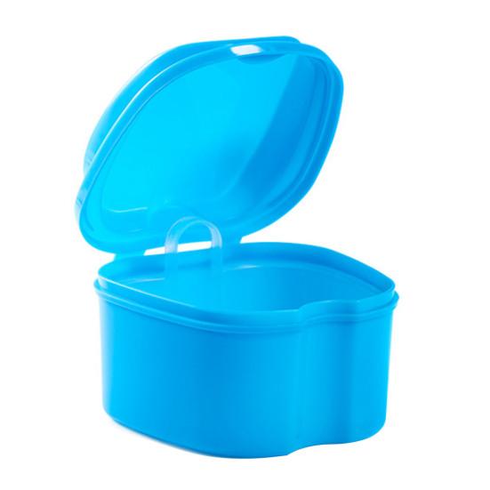 Dentures Case Portable Soaking Denture Bath Box with Strainer Basket Invisible Brace Retainer Mouth Guard Dental Aligner Container Holder