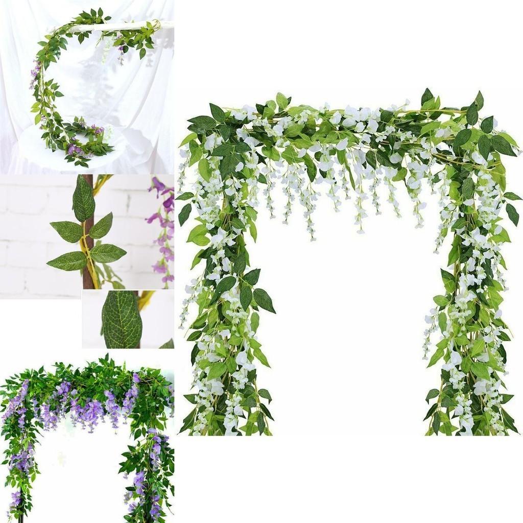 Exquisite 2x Artificial Wisteria Flower Vine Ideal For Elegant Indoor And Outdoor Decoration