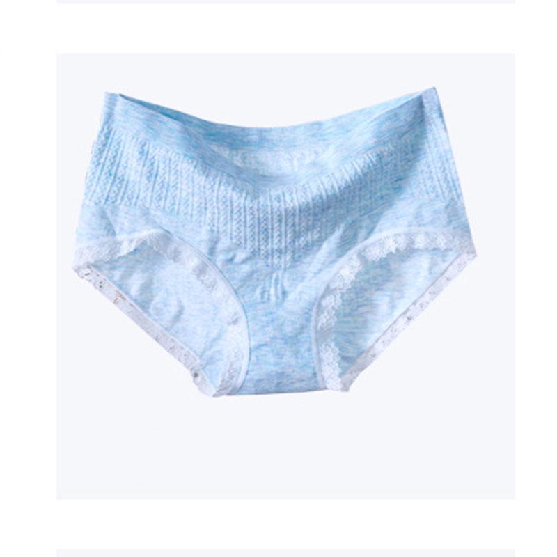 

Кружевные сексуальные цветные хлопковые трусики для девочек, бесшовные эластичные цветные хлопковые трусики, женские бесшовные трусы со средней талией, тонкие синий