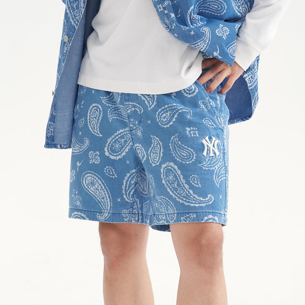 New MLB New York Yankees Casual Shorts Men's Light Blue 3LDPI0133-50SBL