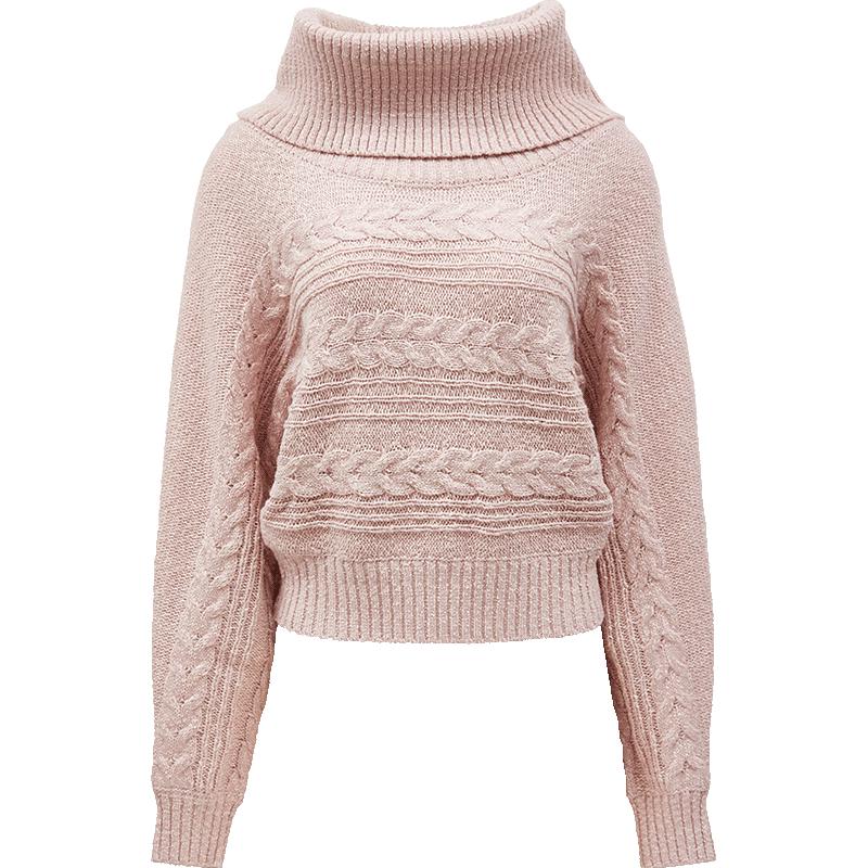 ONLY Women's High-Neck Drop-Shoulder Loose Knit Sweater