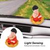 Buddha Ornament Solar Powered Light Energy Sensing Auto Nod Buddha Decoration for Home Car