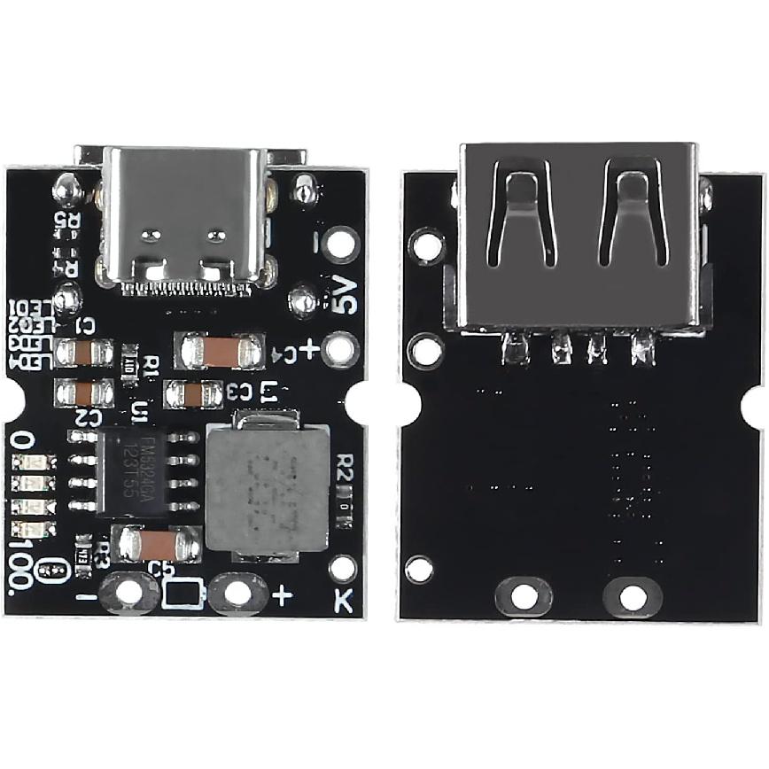 10PCS Type-C USB 5V 2A Boost Converter Step-Up Power Module Lithium Battery Charging Protection Board LED Display USB for DIY Charger (USB is