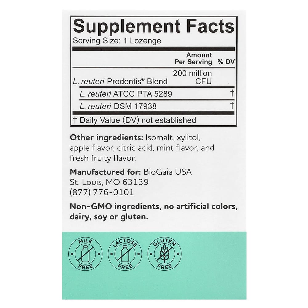 BioGaia Prodentis Children's Probiotic Chewable Tablets, Apple Flavor, 30 Count