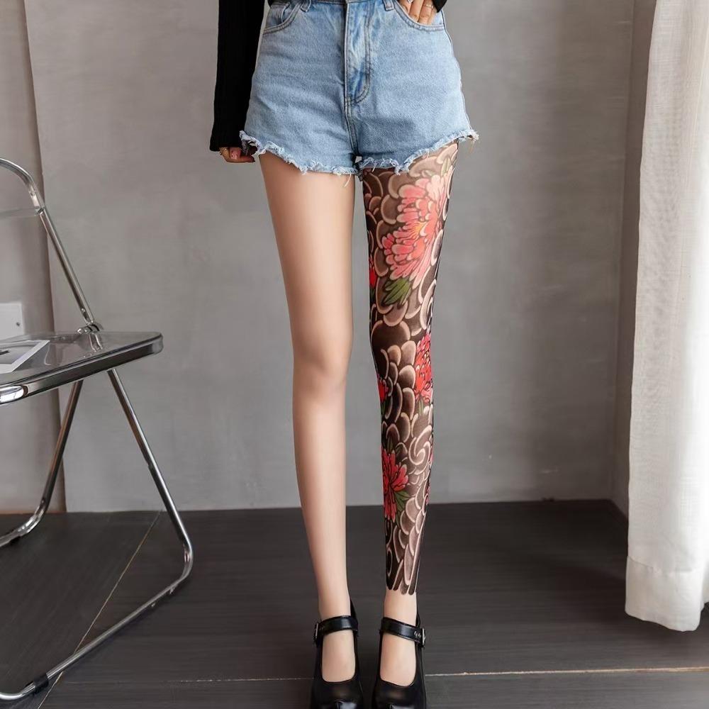 Perspective Women's Sexy Printed Tights Mesh High Pantyhose New Female Stockings  Summer