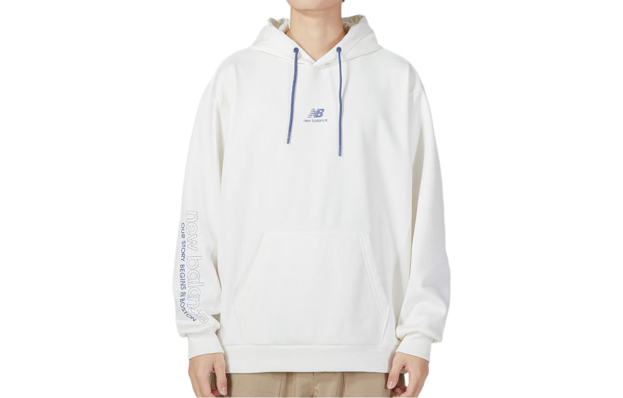 New Balance Sweatshirts Unisex White Hooded Moderate Regular 5CC44623-IV L