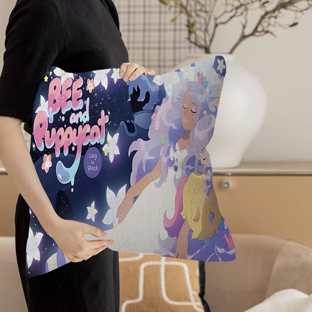 Bee And Puppycat Anime Lucky Dragon Pillow Cover Sofa Cushion Cover Home Room Decoration Children Gift