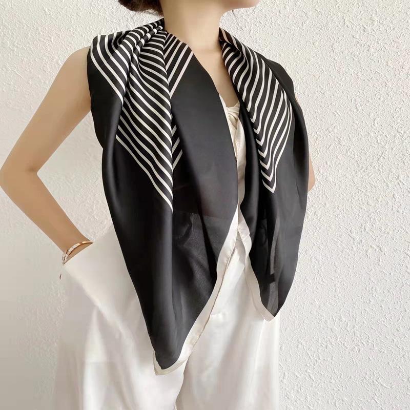 

Атласный шарф в китайском стиле 90 см, большой квадратный шарф, простая имитация шелкового шарфа, шарф-шаль, маленький шарф 90*90