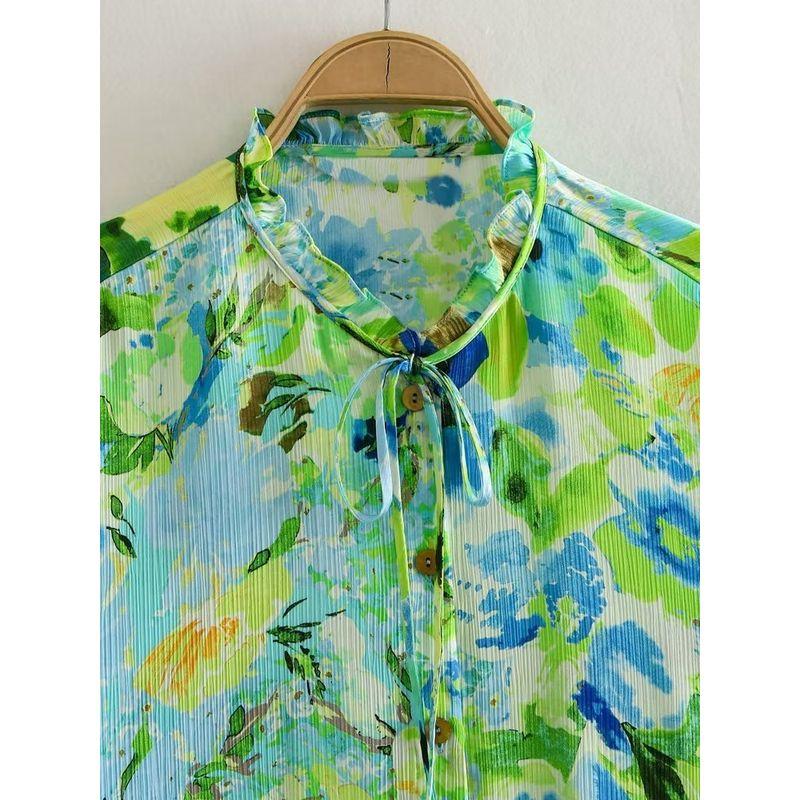 Fashion Style 2023 Summer New Arrival Fashion Women's Fashion Clothing Laminated Decoration Print Shirt 3034166 330