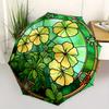Stained Window Panel with Yellow Flowers - DecorativeArt for Home or GardenUmbrella, Portable 3-Fold Compact Umbrella for Men & Women Gift