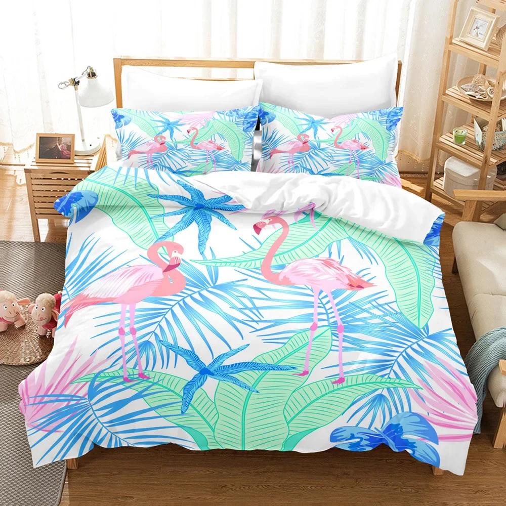 Flamingo Warm Comforter Beding Sets Winter Soft Duvet Cover Sets Children Kids,twin Ful Quen King Bedrom Set Home Textile House De Couete