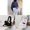 Hello Kitty Plush Tote Bag With Zipper Closure For Daily Casual Wear