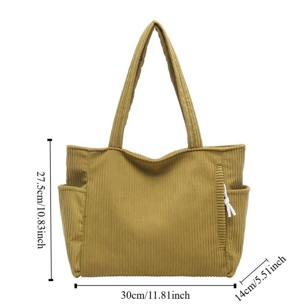 Shoulder Strap Leisure Shoulder Bag Large Capacity Women Tote Bag Casual Corduroy Handbag  Travel