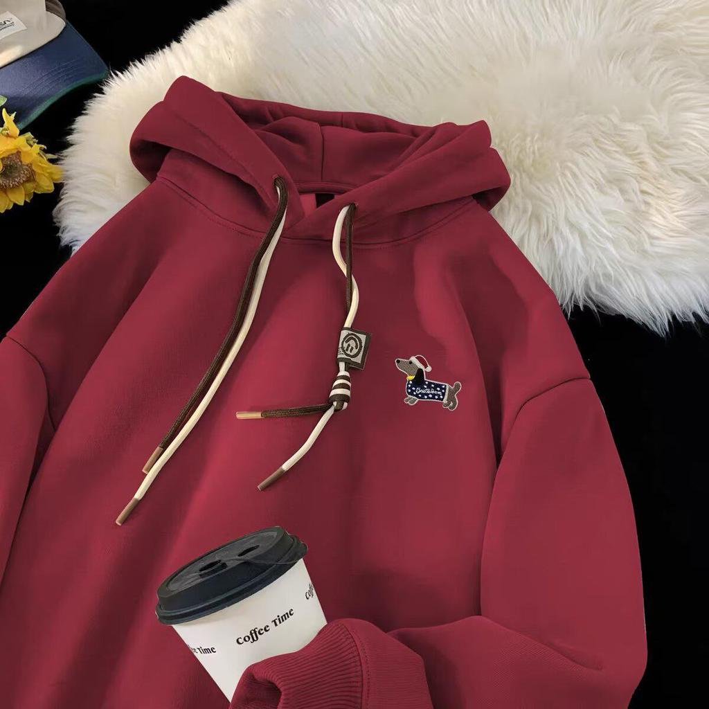 Felpa con Cappuccio Unisex Stampa Cuccioli Autunno/Inverno 2025 - Trendy Vestibilità Larga Manica Lunga