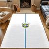 "Brazil Football Emblem On White Design" Patterned Carpet, Non Slip Mat Suitable for Living Room and Bedroom Sofas