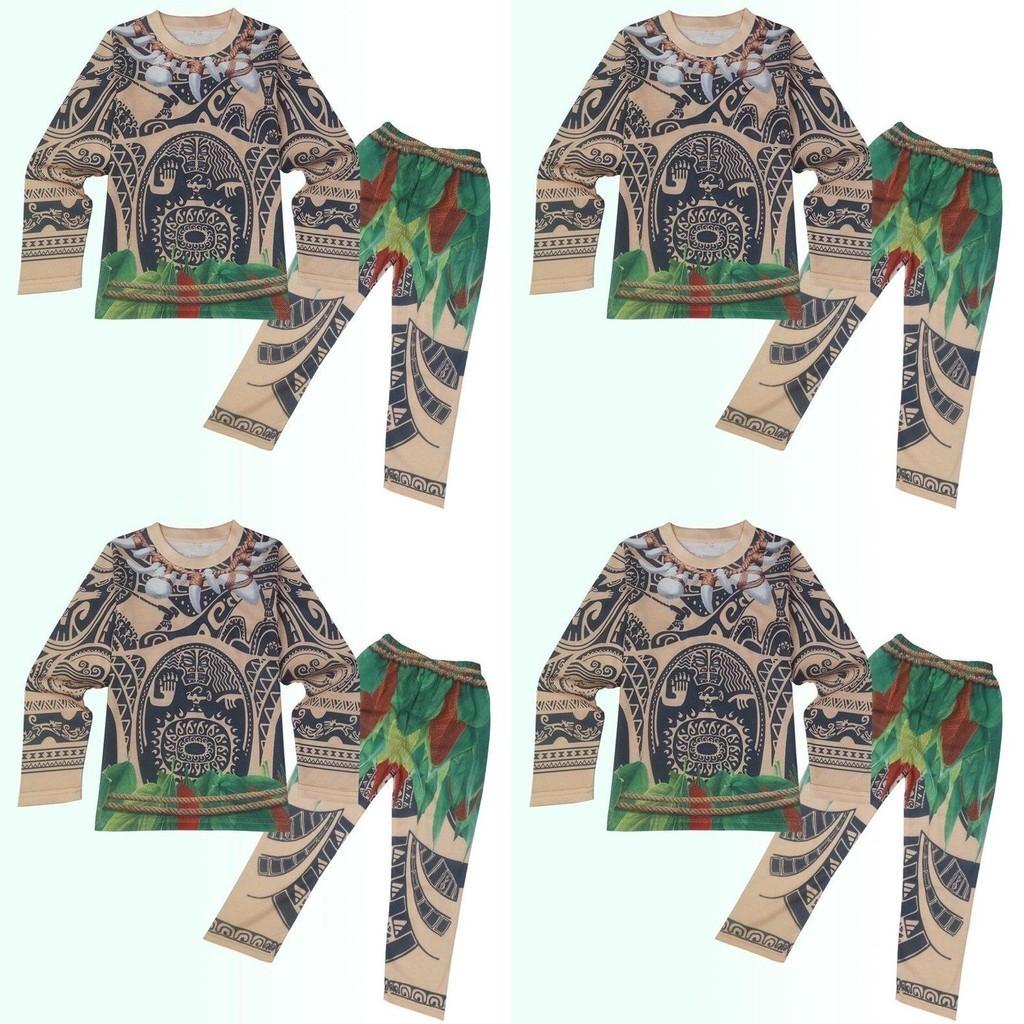 Moana Maui Kids Boy Tshirt And Pants Costume Set Perfect For Halloween And Cosplay