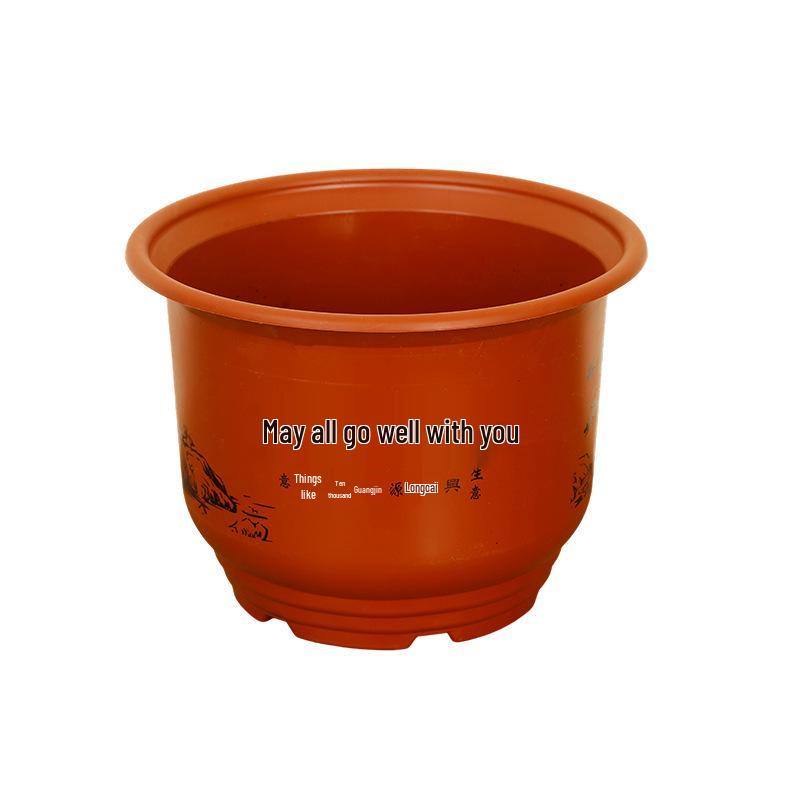 Red Wheel Large Thickened Plastic Planter for Flowers & Vegetables - Ideal for Balcony & Rooftop Gardens