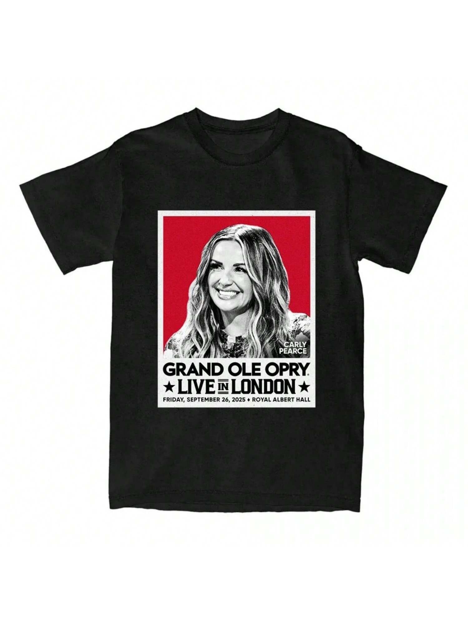 Carly Pearce Sep 26 2025 Royal Albert Hall London Tour T-Shirts Singer Graphic Printing Tshirts Fashion Summer Cotton Women Tees S разноцветный