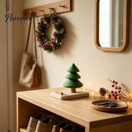Christmas Desk Ornament Tree Phone Stand, 3D Printed Creative Holder for Cell Vertical Horizontal Stand Phone, Festive Holiday Desktop Decor