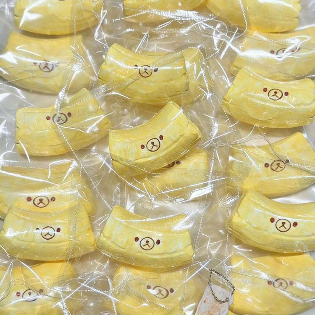Soft Butter Texture Handmade Squishy 1Pc, Lovely Banana Bear Stress Toy, Premium Safe Food-Grade Silicone Material
