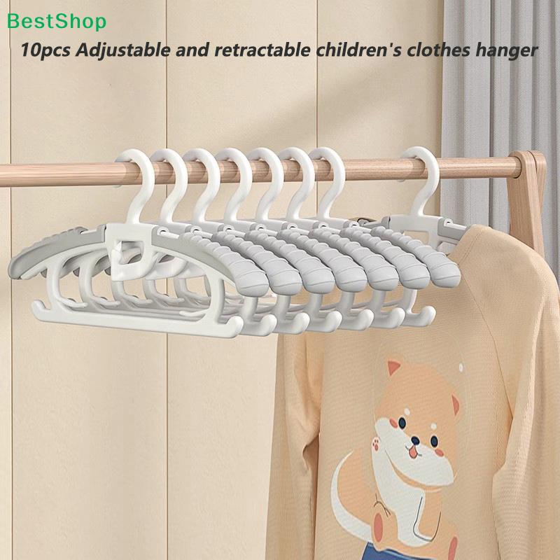 Cabides de Plástico Antiderrapantes para Crianças com Pegadores Coloridos nos Ombros, Cabides Duráveis para Roupas Infantis para Camisas e Vestidos