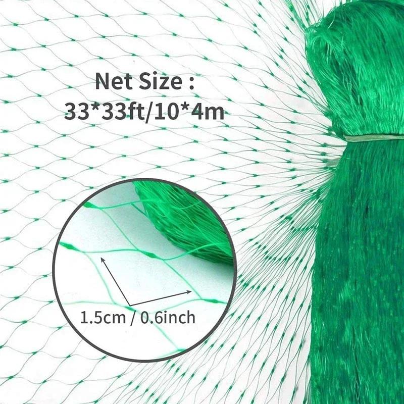 2x10m Reusable Green Fruit Tree Netting, Garden Netting to Protect Fruit Trees, Plants and Vegetables from Birds and Birds