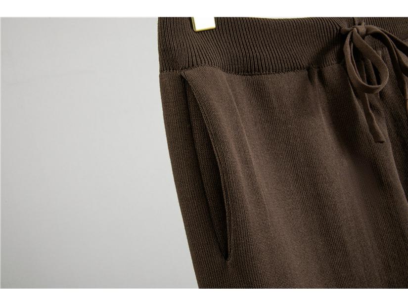 Women's Autumn Winter Knit Sweater and Wide-Leg Pants Set