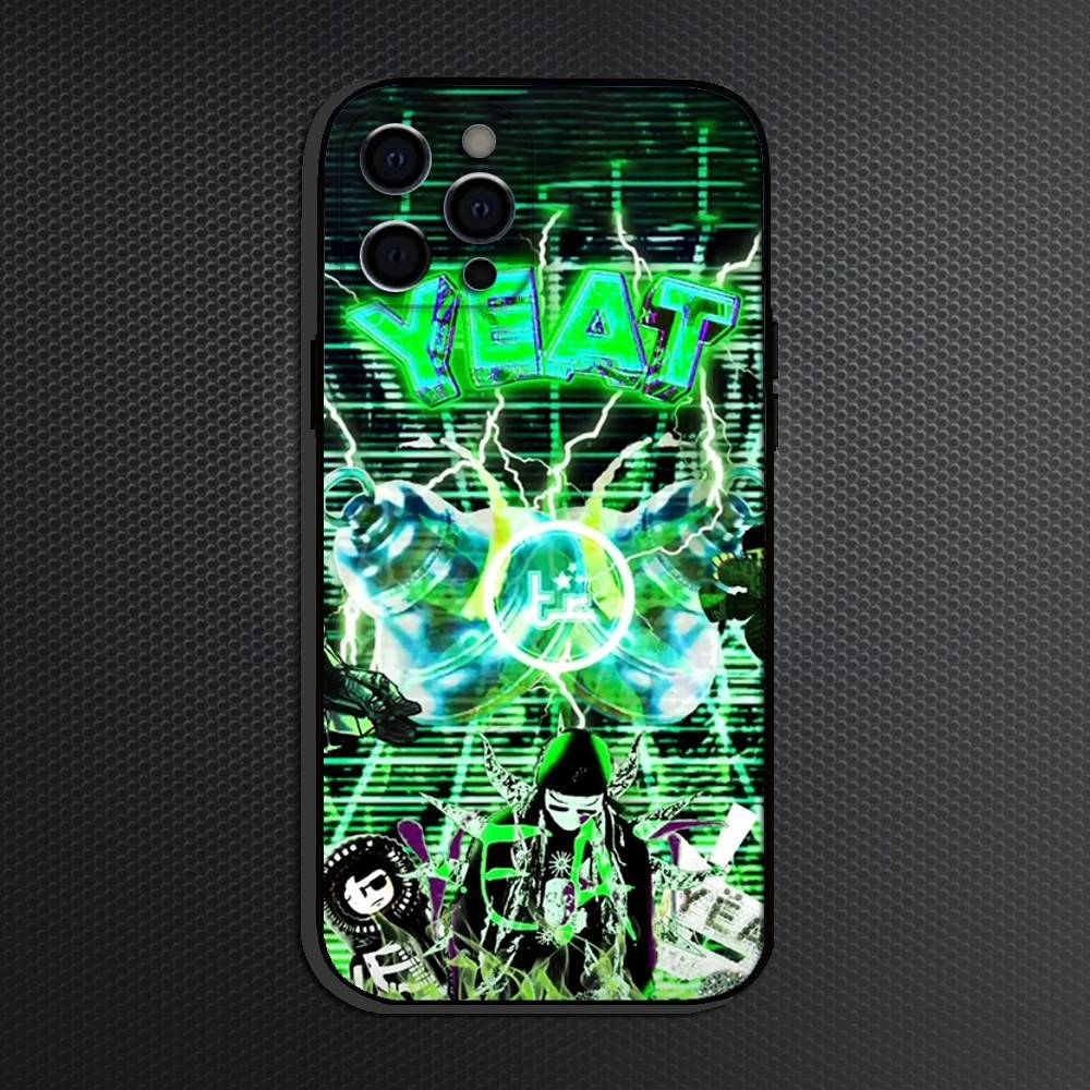 Y-Yeat Rapper AfterLyfe Pouzdro na telefon Pro iPhone 16,15,14,13,12,11 Plus,Pro Max, Měkký silikonový černý kryt