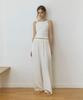 Adowl Linen Hidden Banding Wide Pants - Ivory