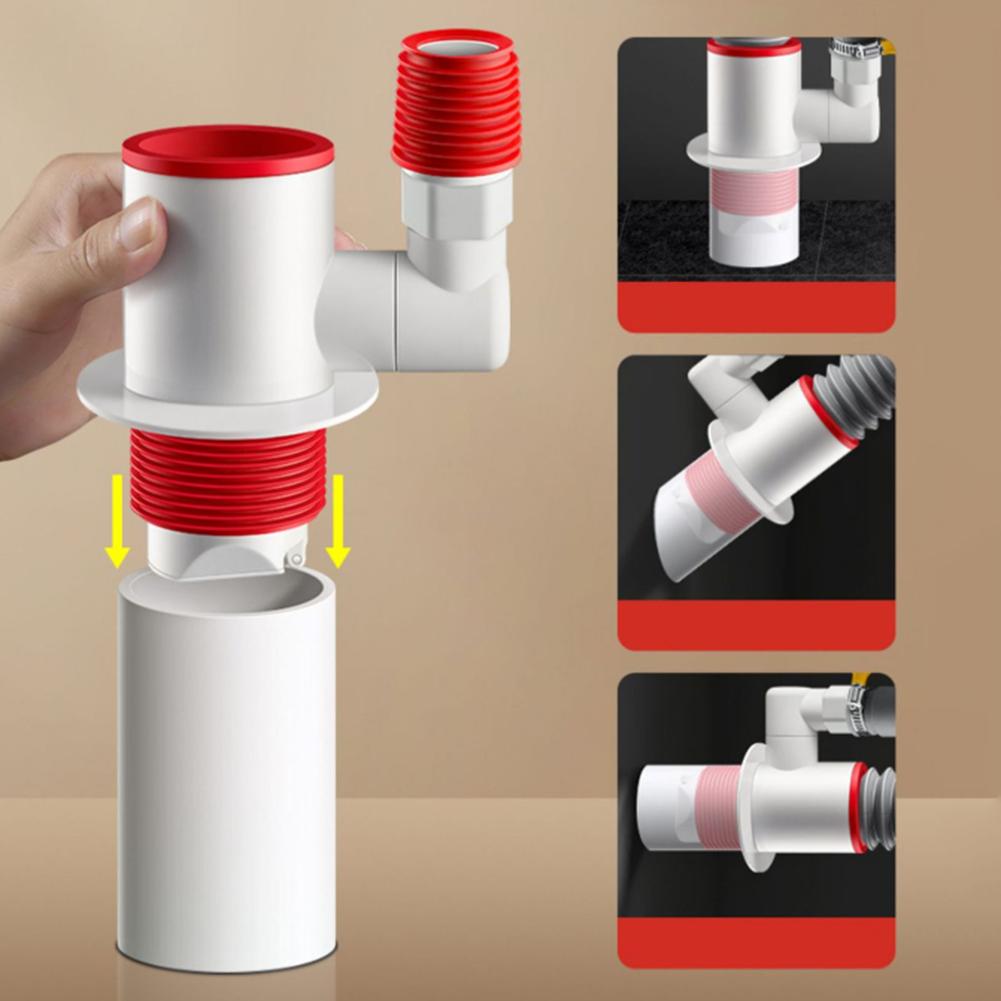 Washing Machine Floor Drain Joint Double Purpose Pipe Drainage Connector Dishwasher Hose Adapter Three-Way Disposer Trap Tool