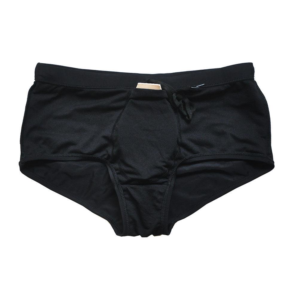 UXH Men's Black Plus Size Swim Trunks with 3D U-Pouch