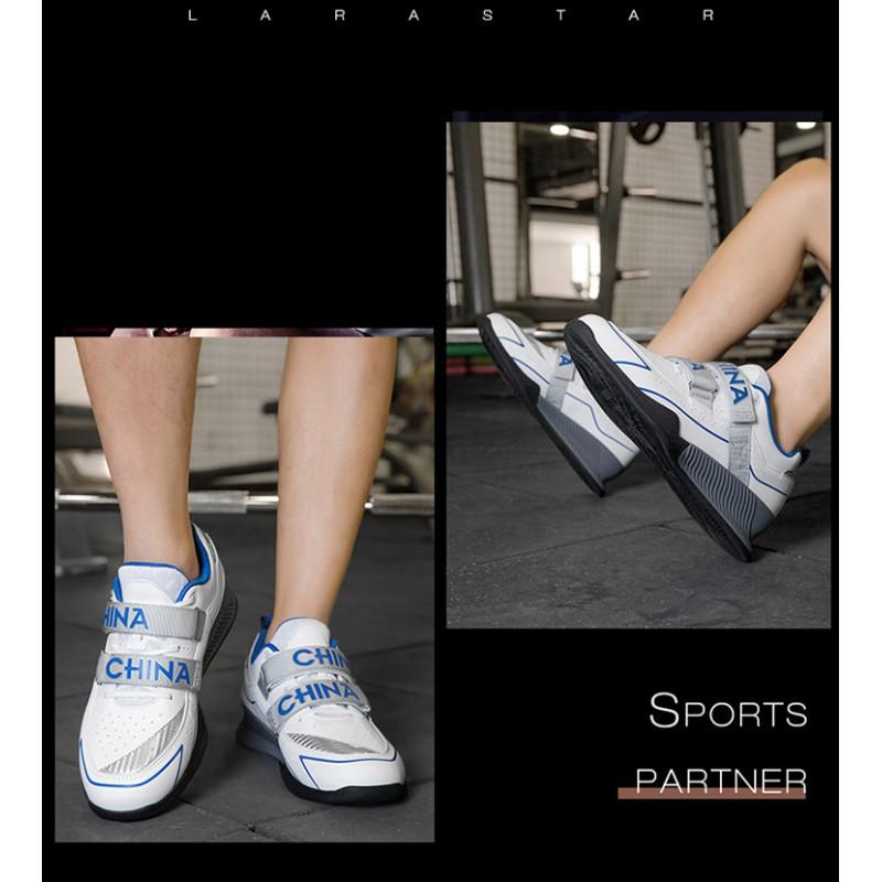 Mens Weightlifting Shoes Low-Cut Squat Training With Hook Loop Gym Fitness Indoor Workout