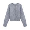 2025 Autumn/Winter Korean Style Soft & Fluffy Knit Cardigan with Gold Buckle and Round Neck for Women