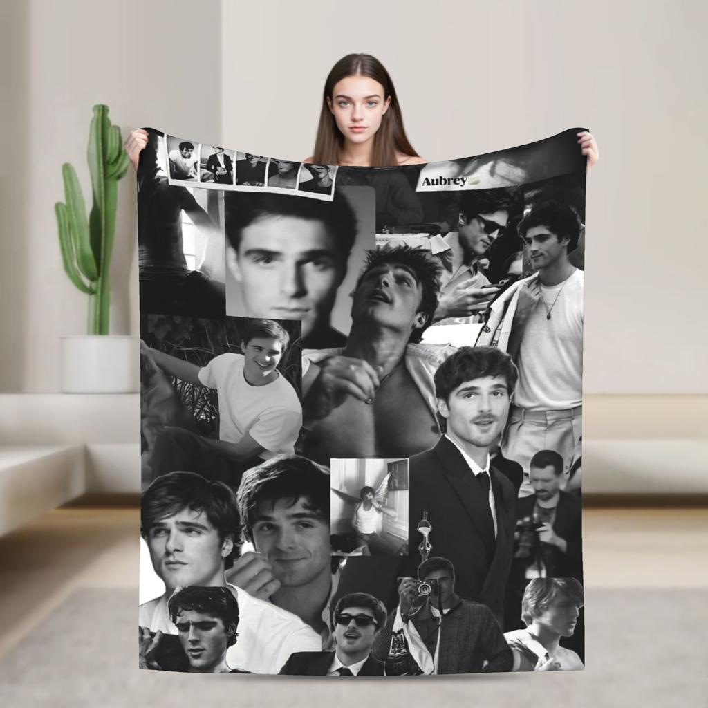 Jacob Elordi Actor Throw Blanket for Couch Soft Fuzzy Plush Blanket 50x60 Inch Multi-size Bedspreads for All Seasons