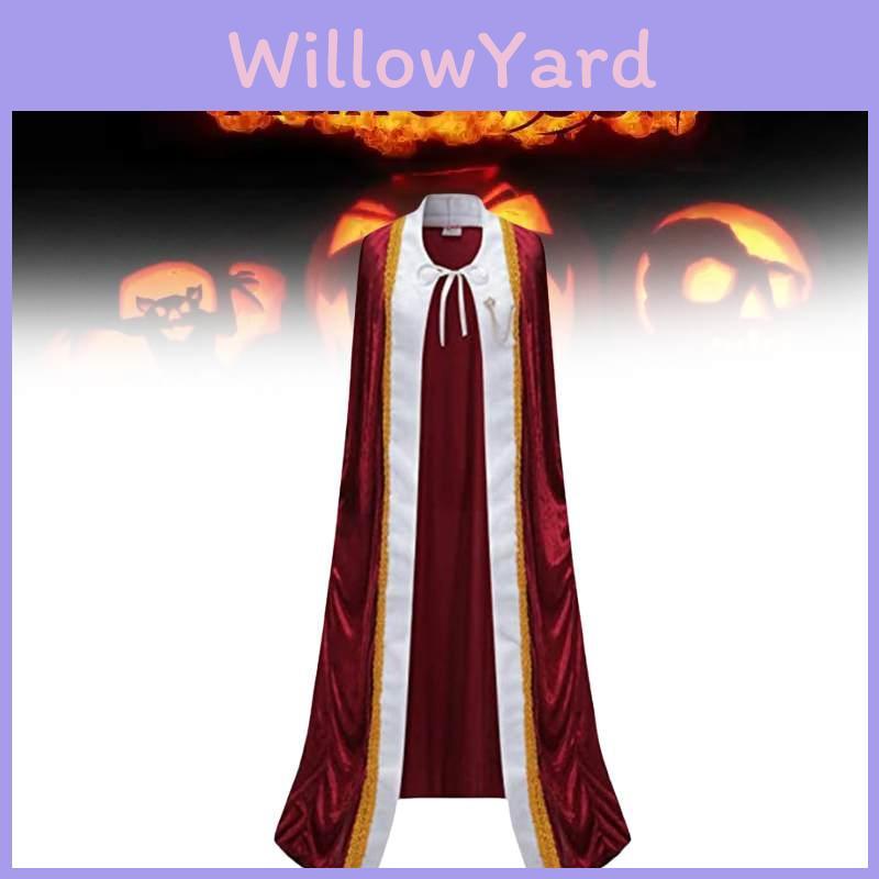 Unisex Velvet Halloween King Cape With Embroidery For Costume Parties