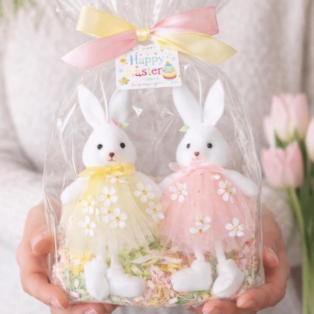 Multi-Color Hanging Rabbit Pendant Yarn Skirt Easter Bunny Doll Flower Dress Bunny Festive Gift