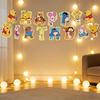 Disney Banner Tematic Winnie the Pooh cu 15 Piese Banner pentru Petrecere de Ziua de Naștere Decorațiune Steag Multifuncțional pentru Sărbători Decorațiune de Agățat în Cameră
