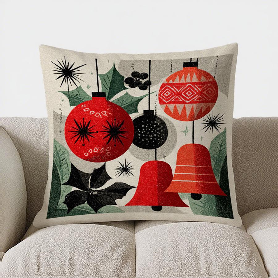 Home Decor Santa And Snowman Christmas Cozy Pillow Pattern Cushion Cover Suitable For Sofa Bedroom Car Pillow Cover